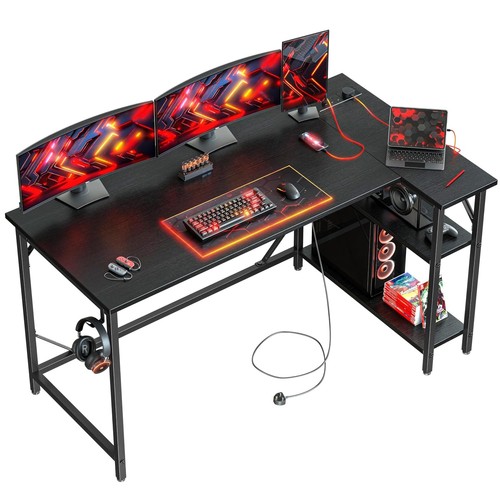 Shaped gaming desk with - shaped,
