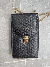 Laura Ashley Black Moc Croc Shoulder Phone Bag Hardly Used - Fits iPhone Max