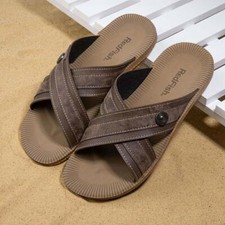 Red Fish Mens Sandals  Brown Adults Mule Slip On Open Toe Ellison SIZE