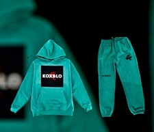 koxblo mens  women full tracksuits set pullover hooded sweatshirt  jogger bottom