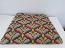 Vintage Replacement Cushioned Seat Chair Handmade Chevron  48cm X 37cm Antique