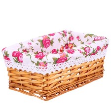 1 Pc  Handmade Storage Box Oblong Picnic Basket Wicker Flower Basket
