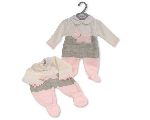 Spanish baby girls - knitted, dog