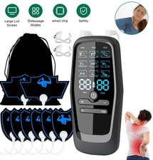 TENS Machine Dual Channel EMS Muscle Stimulator w/9 Modes Rechargeable TENS Unit