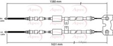 APEC Rear Brake Cable for Ford