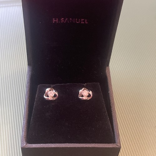 9ct white gold - earrings, h
