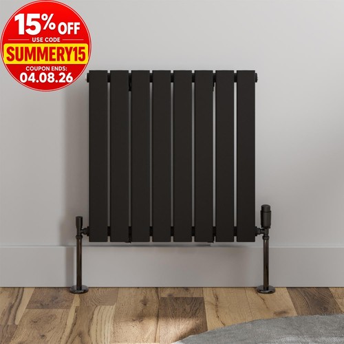 Black designer radiator - black,