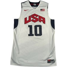 Nike Team USA Basketball Jersey Men's Medium #10 Kobe Bryant White Blue Retro
