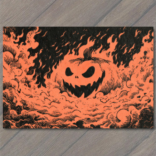 Art print creepy pumpkin - art,
