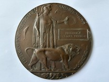 WW1 Death Plaque Bdr Frederick Thomas Paxton 110th Royal Field Artillery .