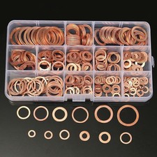 280 Pcs Assorted Solid Copper Car Engine Crush Washers Seal Flat Ring Gasket Set