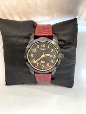 Timex Mens Indiglo Arabic Dial 50 MT WR Calendar Leather Strap Watch 43