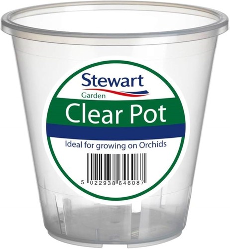 Clear orchid pot 13cm - clear,