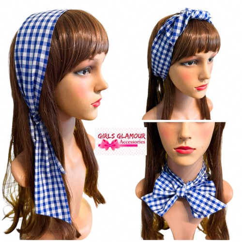 Royal blue gingham - gingham, headband