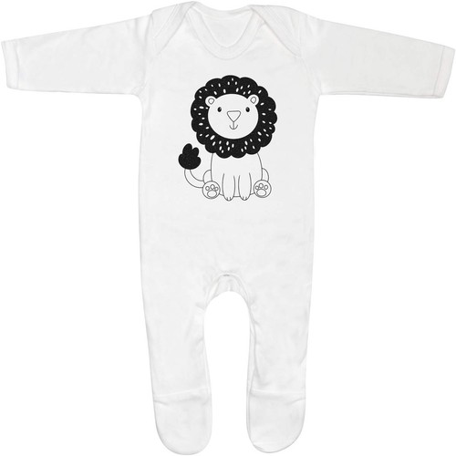 Friendly lion baby sleepsuit - 'friendly, lion'