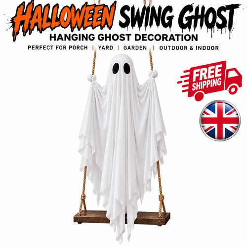 Halloween swinging ghost - halloween,