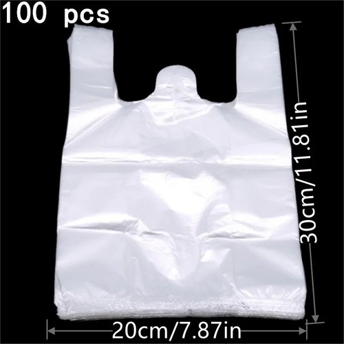 100 white plastic shopping - white,