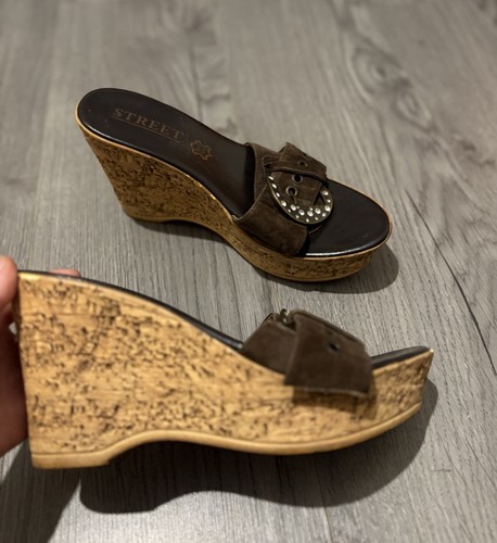Street brown suede - street, wedge