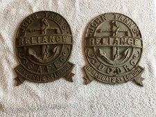 Two John Tann Reliance Plaques Safe & Treasury Door C 1915. Iron Large