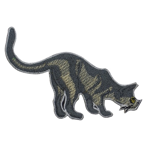 Bob cat grey logo iron - iron/sew, on