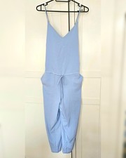 Forever 21 baby blue pastel jumpsuit cross back Halloween beachwear bikini 