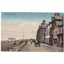 BORTH Cardiganshire Horse & Cart on the Parade Postcard, Unused