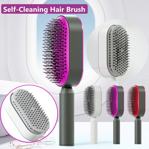 Self cleaning hair brush for - hair,