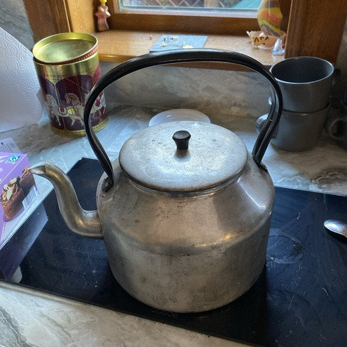 Silver metal stove top - silver, kettle