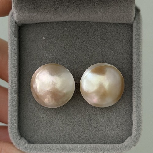 Vintage 14k yellow gold mabe - yellow,