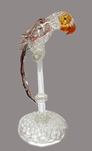 Spun glass parrot - glass, figurine