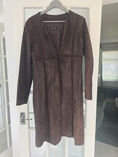 Dark Brown Suede Boho Coat