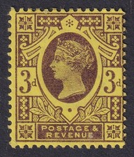 GREAT BRITAIN 1887-92 QV Jubilee 3d Purple/Yellow SG 202 MH/* (CV £25)