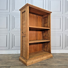 Antique Pine Open Bookcase Solid Wooden Shelves - Rustic Country Shelf Victorian