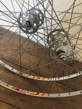 Vintage Campagnolo Record Track Hubs On FIR EL20 Clincher Rims Wheelset, 36H