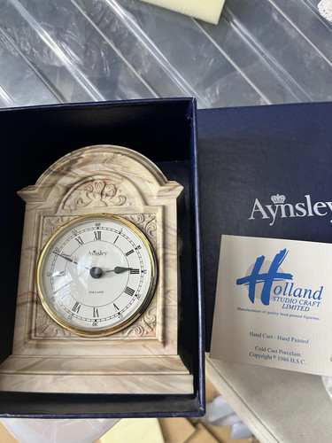 Aynsley porcelain mantel clock - mantel,