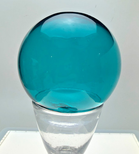 Teal blown closed witch ball - teal,