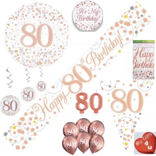 Rose gold 80th happy - 80th, birthday