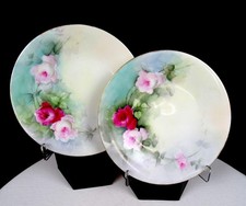 Tressemane Vogt T&V Limoges France Studio Alcole 2 Antique 6" Side Plates 1892-