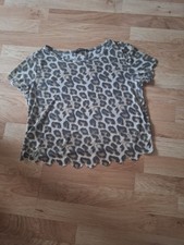 Primark. Leopard Print Top Size 10. Scallop Edges
