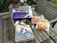 Small Animal Cage. Mouse/Dwarf Hamster Full Set Up Bedding Food Wheel Bowls Hide