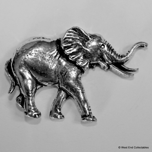 Elephant pewter brooch - elephant,