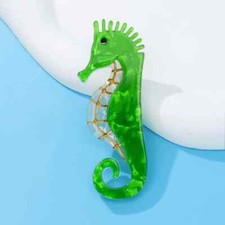 Fashion Acrylic Green Seahorse