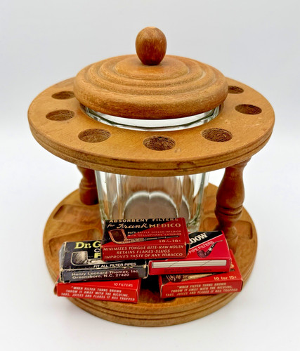 Antique round wooden pipe - round,