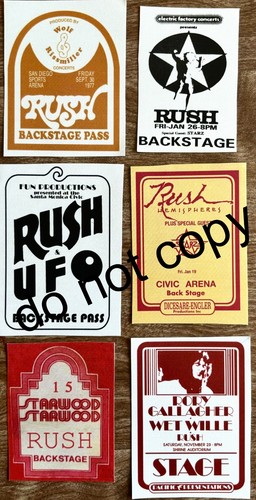 Rush backstage pass