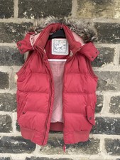 Womens Fat Face Pink Feather Down Body Warmer Size 12