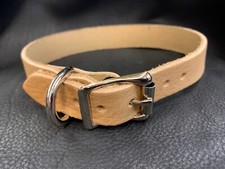 Dog collar natural veg tan - collar,