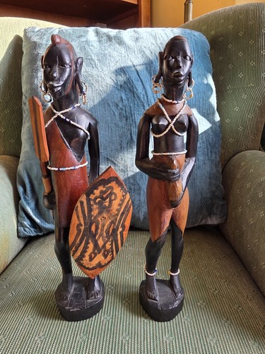 Vintage hand carved wooden - 2,