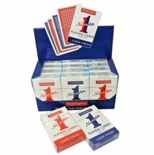 Waddington No1 Classic Playing Cards Decks of Red & Blue Linen Finish UK