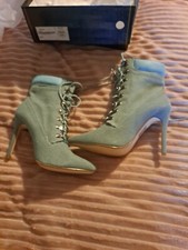 Sergio Todzi Light Blue Denim Lace Up Ankle Boots Size 5 BNIB