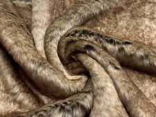 Super Luxury Faux Fur Fabric Material BROWN SPECKLED HEN